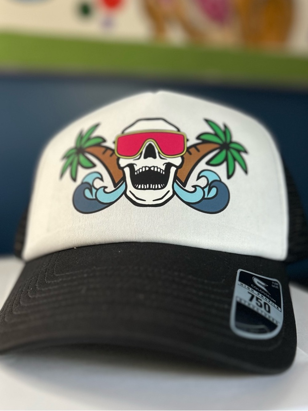 Colosseum Black and White Mesh Snapback Hat